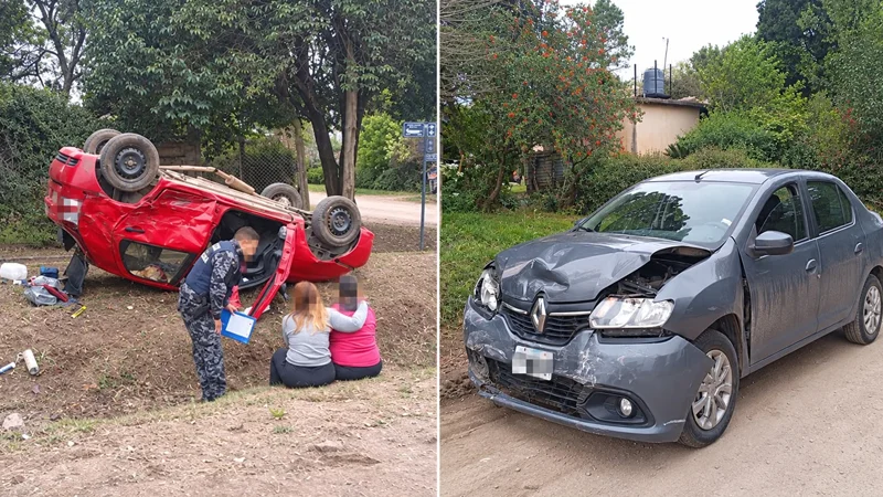 Choque con vuelco en CC