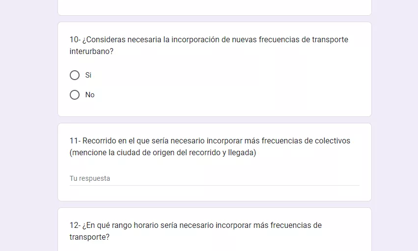 formulario transporte