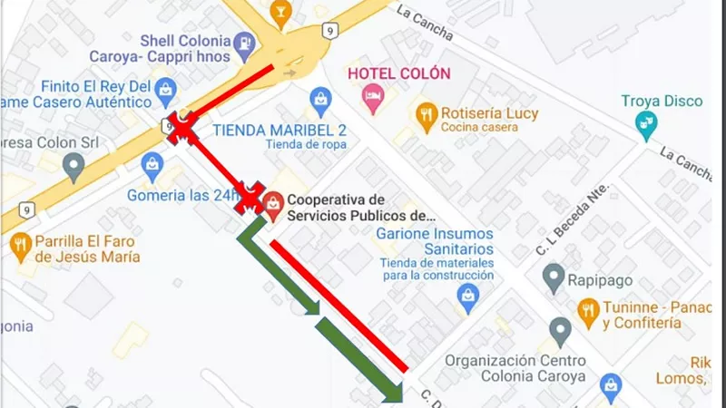 Restricciones y desvíos