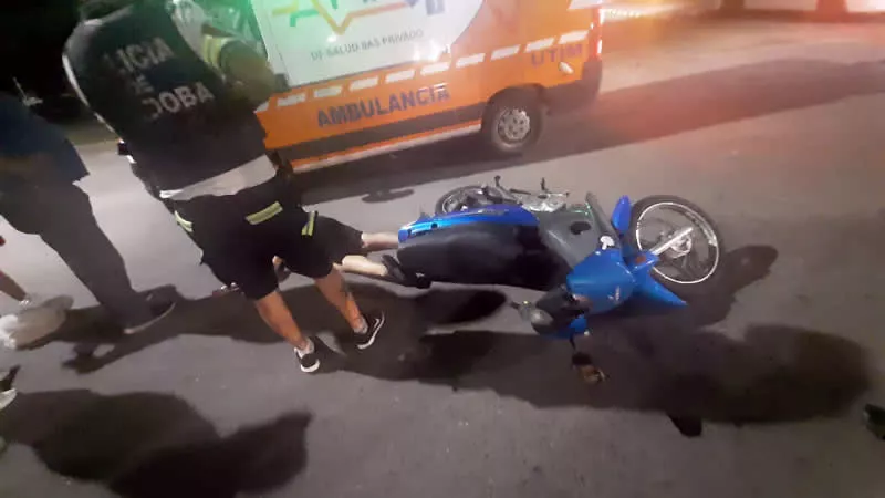 Accidente de moto en Av Juan B Justo