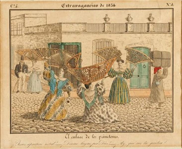 César Hipólito Bacle - Extravagancias de 1834 - El Enlace de los Peinetones