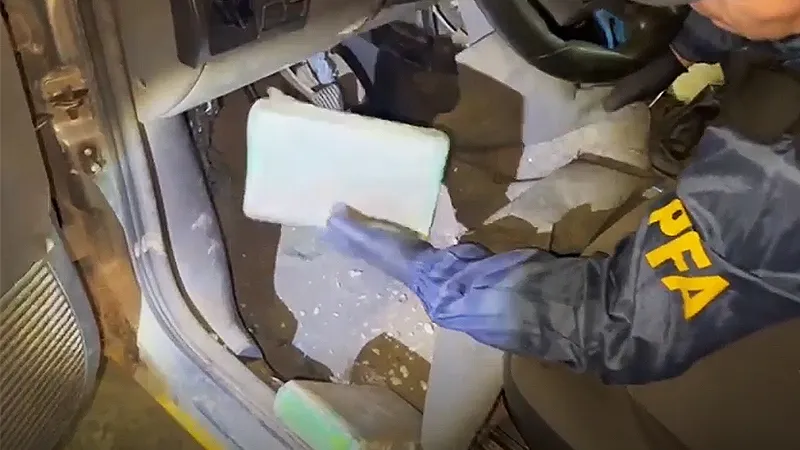 Droga secuestrada en Ruta 9