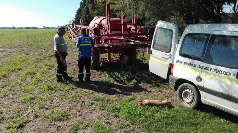 Pulverizadora en infracción