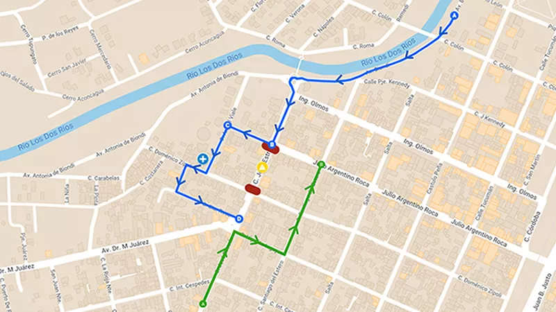 Corte de tránsito por obra