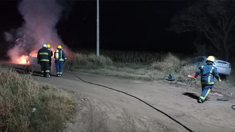 Choque seguido de incendio CC